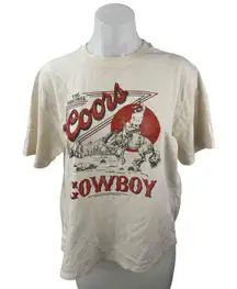 Abercrombie & Fitch The Original Coors Cowboy Cream Short Sleeve T-Shirt Top M