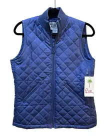 Lilly Pulitzer Women vintage‎ lightweight Mira quilted blue vest size Medium