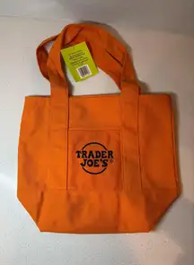 Trader Joe's Mini Trick Or Treat Canvas Tote Bag Orange Halloween 