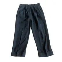 Wilfred Aritzia Black Cropped Length Linen Blend Slacks Pants Size 4 Women's