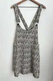 P.Cill Leopard Print Skirtall Overall mini Dress adjustable straps festival L