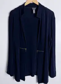 Chico's Travelers Long Cardigan & Tank Set Navy Large Chico's 2 Wrinkle Free