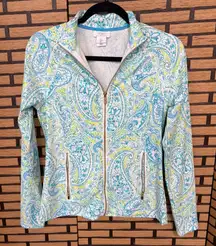Sigrid Olsen Golf & Tennis Blue And‎ White Zip Up Jacket Size Small