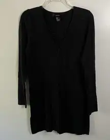 Forever 21 Black Knit Lace Up Sweater Dress