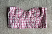 ZARA Mini Pink Gingham Corset Top