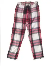 Aerie Plaid Drawstring Sleep Lounge Pant S Pull On Flannel Elastic Waist Red