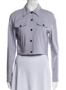 2 / $30 💜 A.L.C Light Purple Lilac Grey Button Up Black Denim Jacket