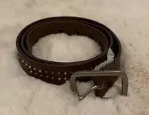 AEO Dark Brown Studded Leather Belt NWT Size Small