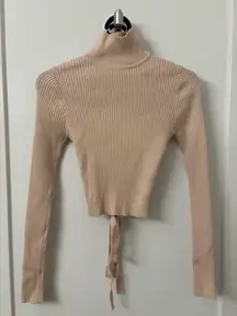 Beige backless long sleeve ZARA
