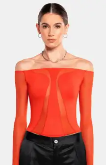 NWT OW Collection‎ Swirl Blouse in OW Red Sz Medium $145