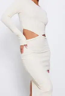 body con cut out dress cream