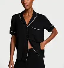 Victoria's Secret Black Modal Pajama Set with Pink Trim
