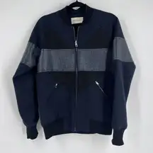 Portspure womens Mixed Fabric Full Zip Sweater Size 38 (French Size) Medium wool