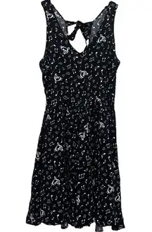 Y2K Hot Topic Rockabilly Black White Music Notes Sundress S/M Whimzygoth Emo Alt