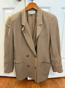 Christian Dior Vintage double-breasted blazer tan/beige Size 6 RESERVED