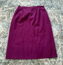 Vintage Christian Dior The Suit  Burgundy Wool Pencil Skirt Italy Size 10