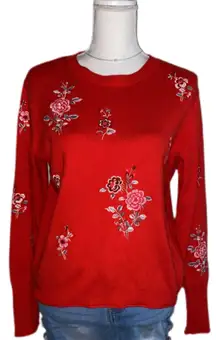 Topshop China Floral Embroidered Sweater