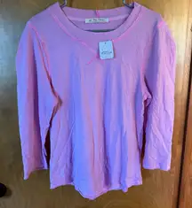 We The Free Pink Long Sleeve Tee Relaxed Fit