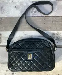 Vtg Judith Leiber Purse Shoulder Bag Dome Black Leather Quilted Classy Old Money