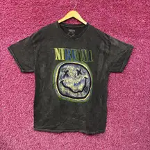 Nirvana Graphic Smiley Face Charcoal T-Shirt XL