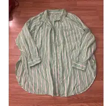 Aerie Striped Button Up Top Size Medium