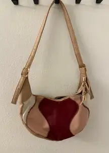 Pink/ nude faux leather bag