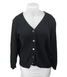 The Drop Women's Black Long Sleeve Button Down Cardigan Sweater Top Size 3X