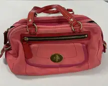 Coach Vintage  Bonnie Leather Satchel in Brass/Coral/Fuchsia Bag