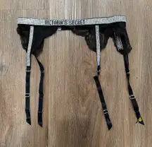 Victoria's Secret Very Sexy Black Rhinestone Lace Garter Belt XS/S Lingerie