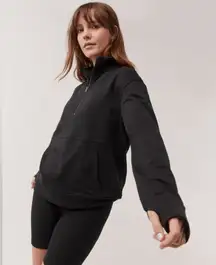 PACT The Rec Quarter Zip Sweatshirt size L black