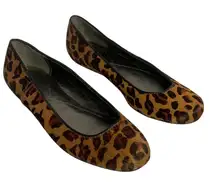 Calvin Klein Jeans Women Leopard Print Calf Hair Ballet Flats Shoes EU 38 US 8