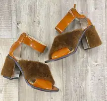 BCBGMAXAZARIA Faux Fur Heels Size 9