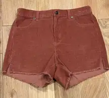 Aerie Brown corduroy‎ Jean Shorts raw hem medium