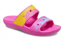 Crocs Classic Ombre Adult Slide Sandals Water-Resistant‎ Pink Ombre M8W10
