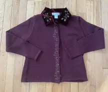 Velvet Cuffed Cardigan 