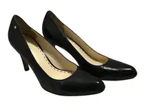 Coach black‎ leather classic pumps heels 8.5 Slip On Coach Stamped Rivet
