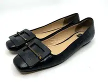 Zac Posen Vonte Skimmer Black Leather Flats Women's 8.5 US