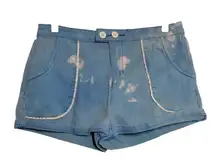 ModCloth Pin-Up Delight Retro Shorts Mid Rise Double Button Bleached Pockets 10