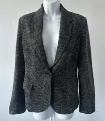 Anthropologie Cartonnier Knit Blazer Textured Gray, Sz: M (b43)