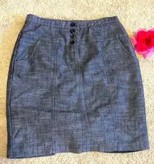 AGB denim look skirt. Lined with flap slit