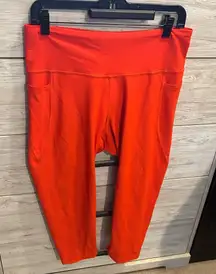 Old Navy Active Elevate Capri Leggings Orange/Red Pull On Women’s Size XL