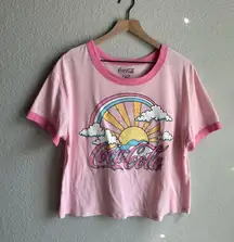 Coca-Cola Pink Crew Neck Ringer T-Shirt