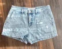 Indigo Rein Light Blue Distressed Jean Shorts
