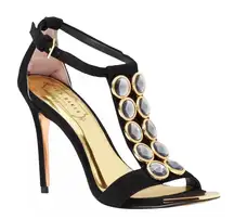 NEW Ted Baker Zlamin Womens Black Embellished Stiletto Heeled Sandals EU 39 US 9