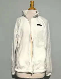 Columbia  White Fleece ZipUp Jacket Size XL Fall Winter Spring Comfy Soft