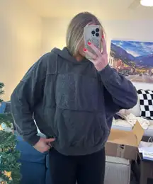 Patchwork Cropped Hoodie