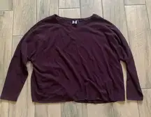 H by Bordeaux purple long sleeve top