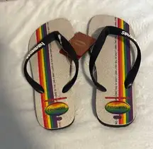 NWT Havaianas Rainbow Pride Flip Flops