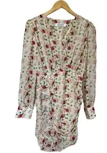 Floral Draped Longsleeve Mini Dress Size L