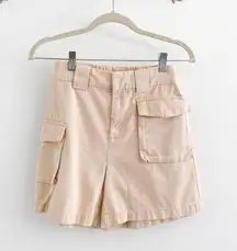 Aritzia TNA  Tan High Rise Cargo Shorts